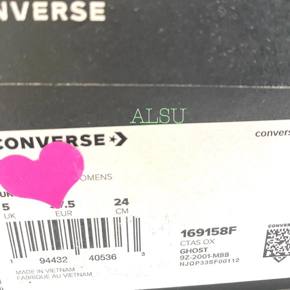 🌿Sale🌿 Converse Chuck Taylor All Stars Low Canvas Ghost Womens Size 7 169158F - Picture 9 of 9